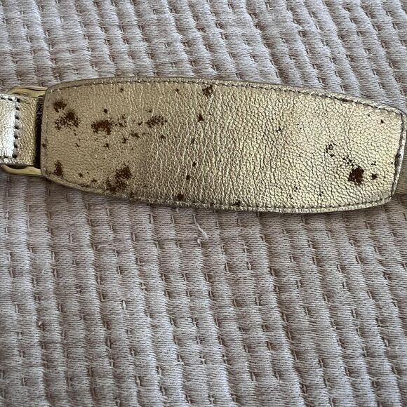 Coach Patchwork Crossbody Bag Womens Gold Metallic Signature Swingpack 42883 - Picture 9 of 15